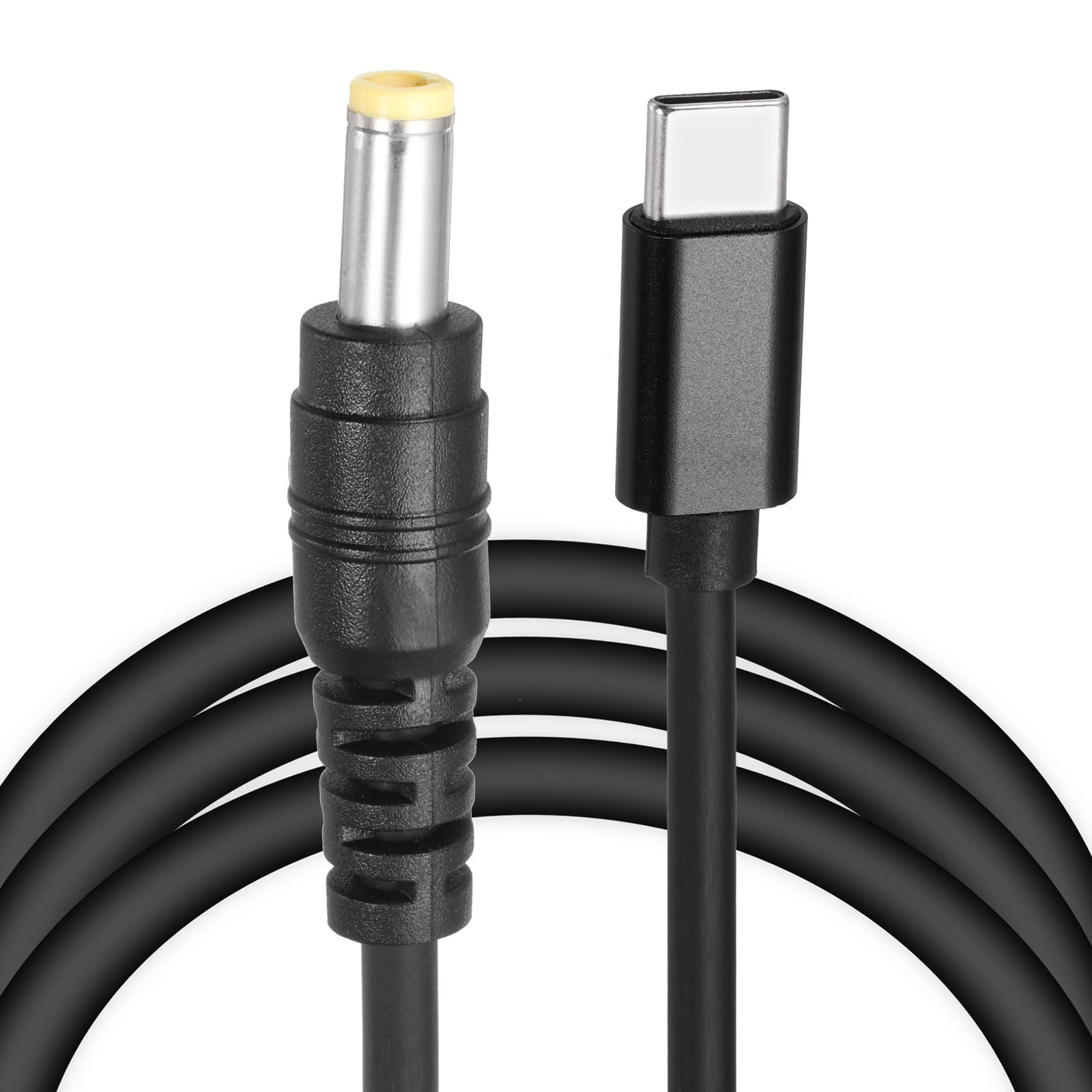 QUARKZMAN 1.5m USB C auf DC Ladekabel, PD Power Schnellladekabel 5.5 x 2.5mm Adapterkabel 12V 3A für Router, Kameras, TV-Boxen, Lampen, 2 Stück, Schwarz