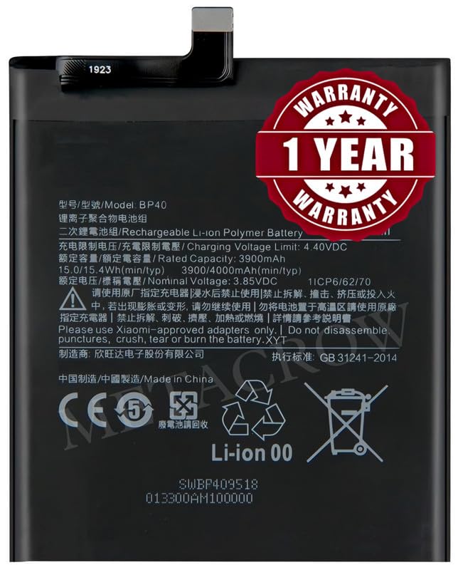Image of Original BP40 Battery Compatible for Xiaomi Redmi K20 Pro | Xiaomi Mi 9T Pro - (4000mAh) - 1 Year Warranty JK1