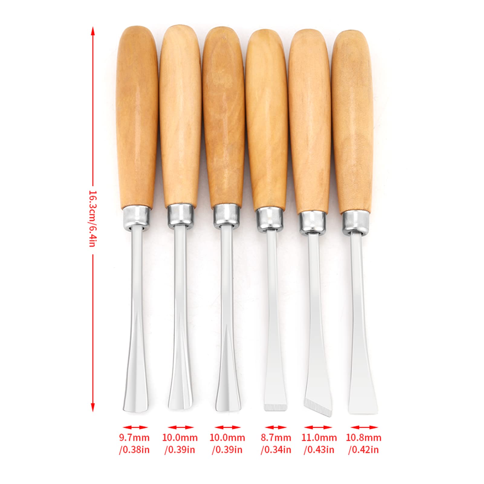 Herramientas para Tallar Madera, 6 Piezas Juego de Cinceles de Mano para Tallado en Madera Profesional Herramientas para Esculpir Cintería de Brije Kit de Cuchillos