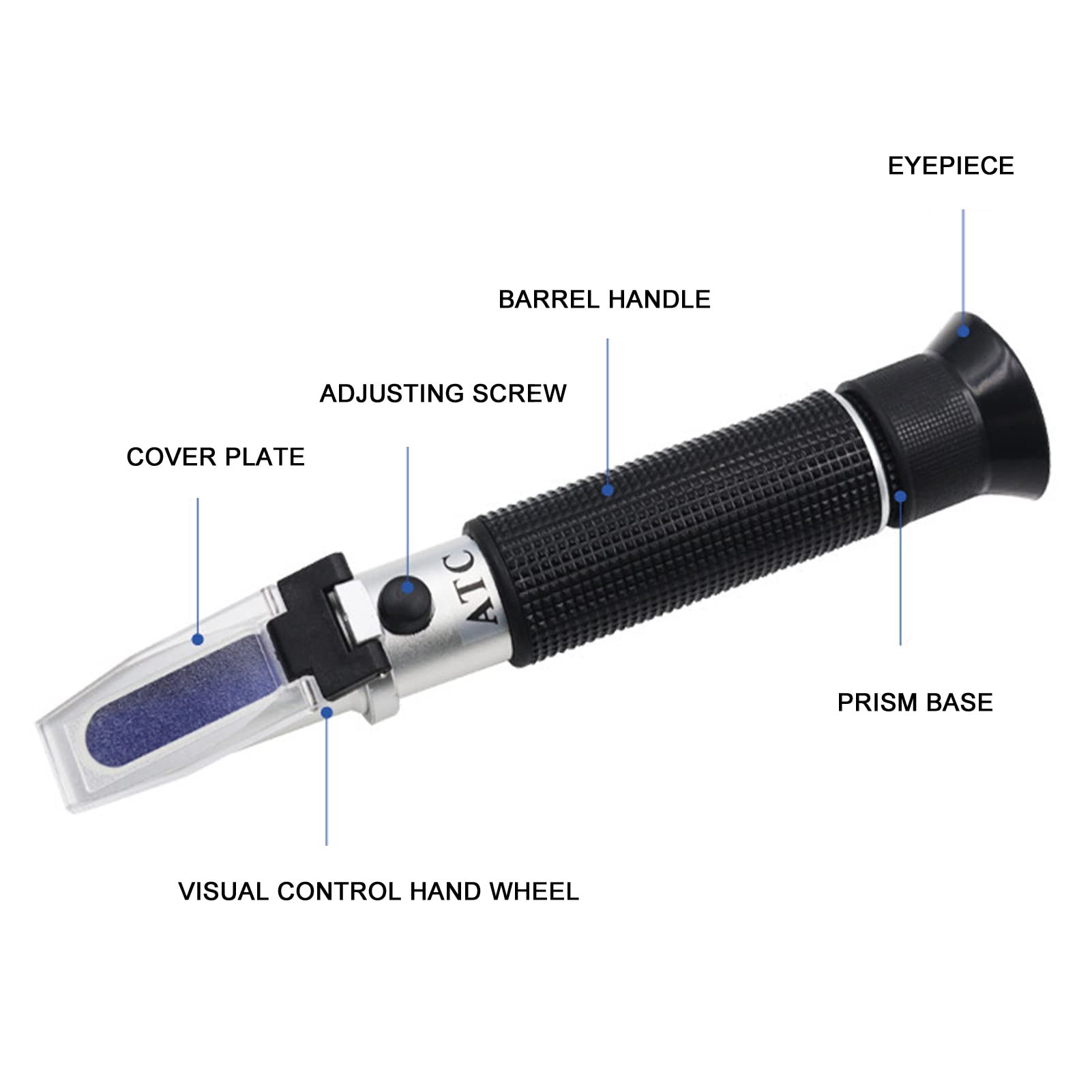 Refractómetro de Acuario para Peces de Agua Salada - Probador de Salinidad y Gravedad Específica de Doble Escala, Medidor de Salinidad óptica 0-100 PPT y 1.000-1.070 con ATC