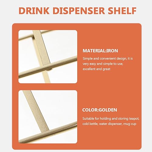 Miniatura 6 de SOLUSTRE Soporte dispensador de bebidas de metal, soporte dispensador de bebidas con marco de hierro dorado, dispensador de bebidas, soporte