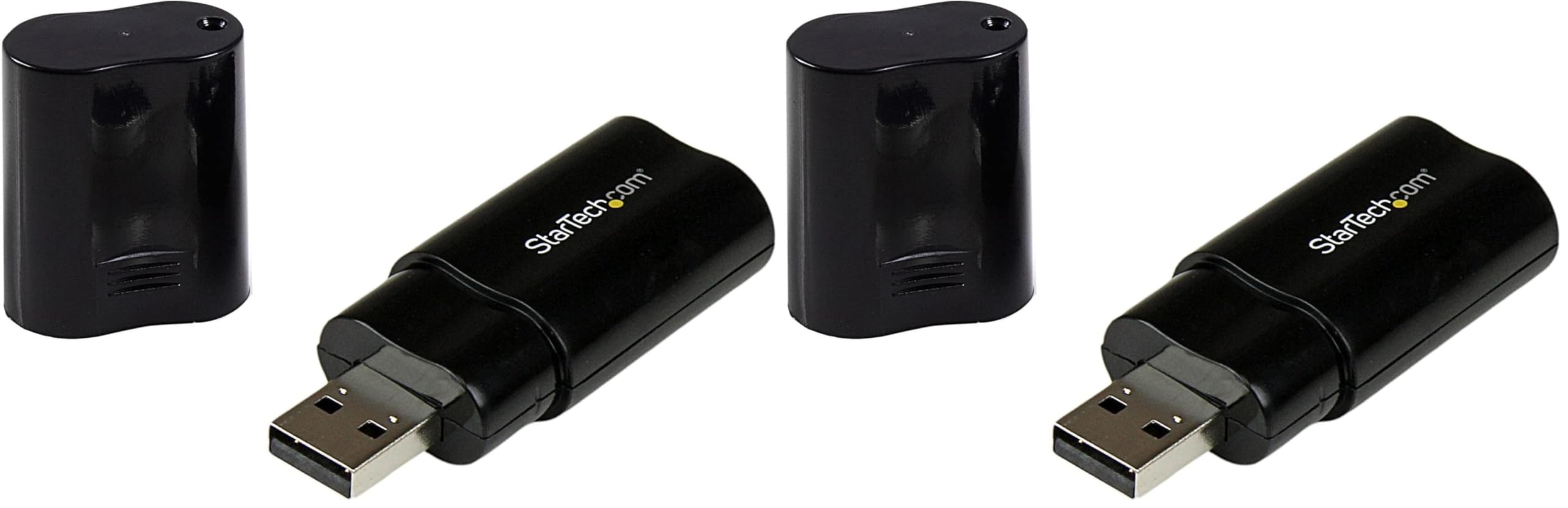 StarTech.com USB Sound Card - 3.5mm Audio Adapter - External Sound Card - Black - External Sound Card (ICUSBAUDIOB) (Pack of 2)