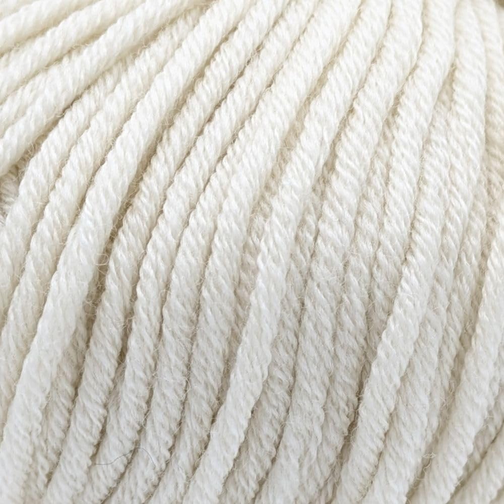 Aran-Weight 100% Superwash Fine Merino Wool Knitting and Crochet Yarn, Mulesing-Free, 50g - Purely Merino Aran 3650 Old White