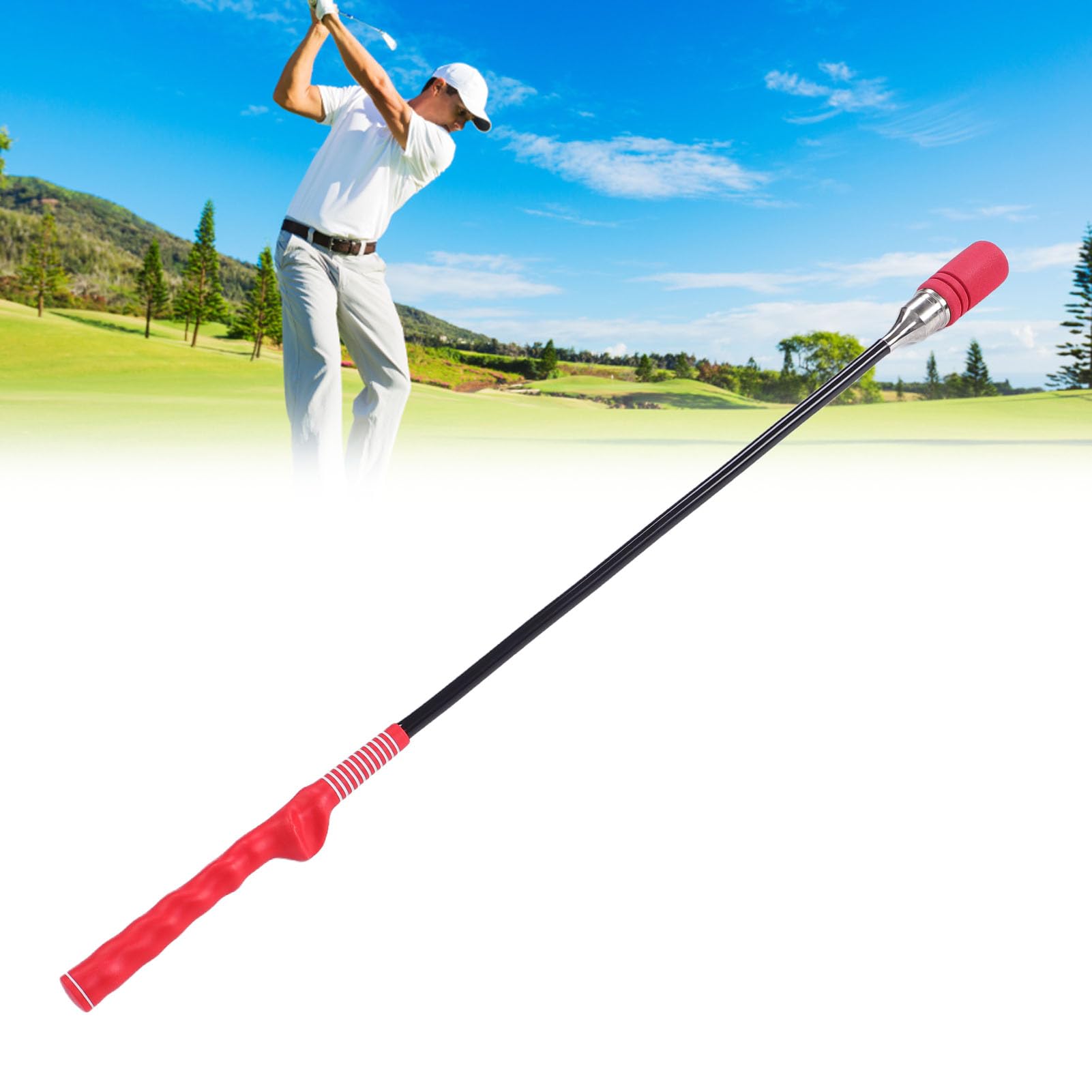 Asixxsix Trenażer do Gry w Golfa, Obciążony Praworęczny Rozgrzewka Trenażer Click Stick Grip Poprawia siłę Uderzenia Tempo Przenośna Pomoc Treningowa dla Początkujących