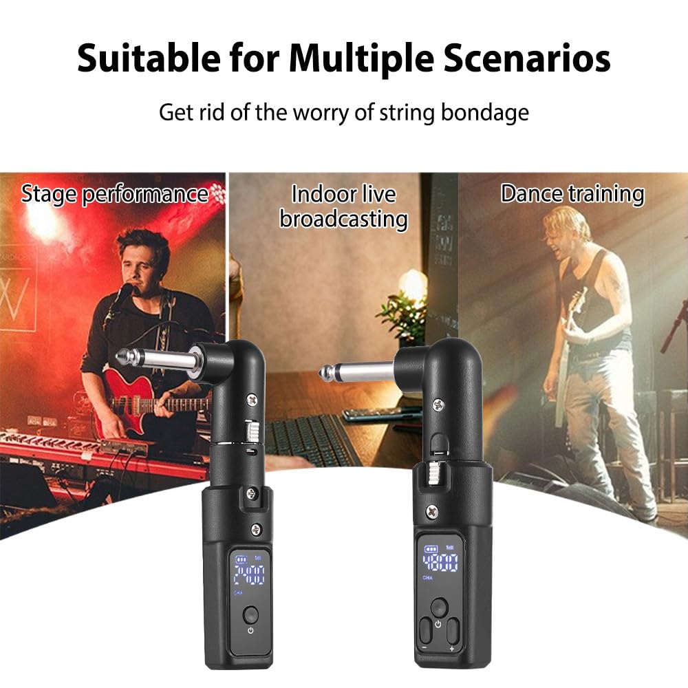 summina 2.4G Microphone Wireless Xlr Transmitter and Receiver Rechargeable Mic System for 48V Condenser Microphones Audio Mixer Electric Guitar Bass Speaker Wireless Mic Transmitters Receivers - Image 4