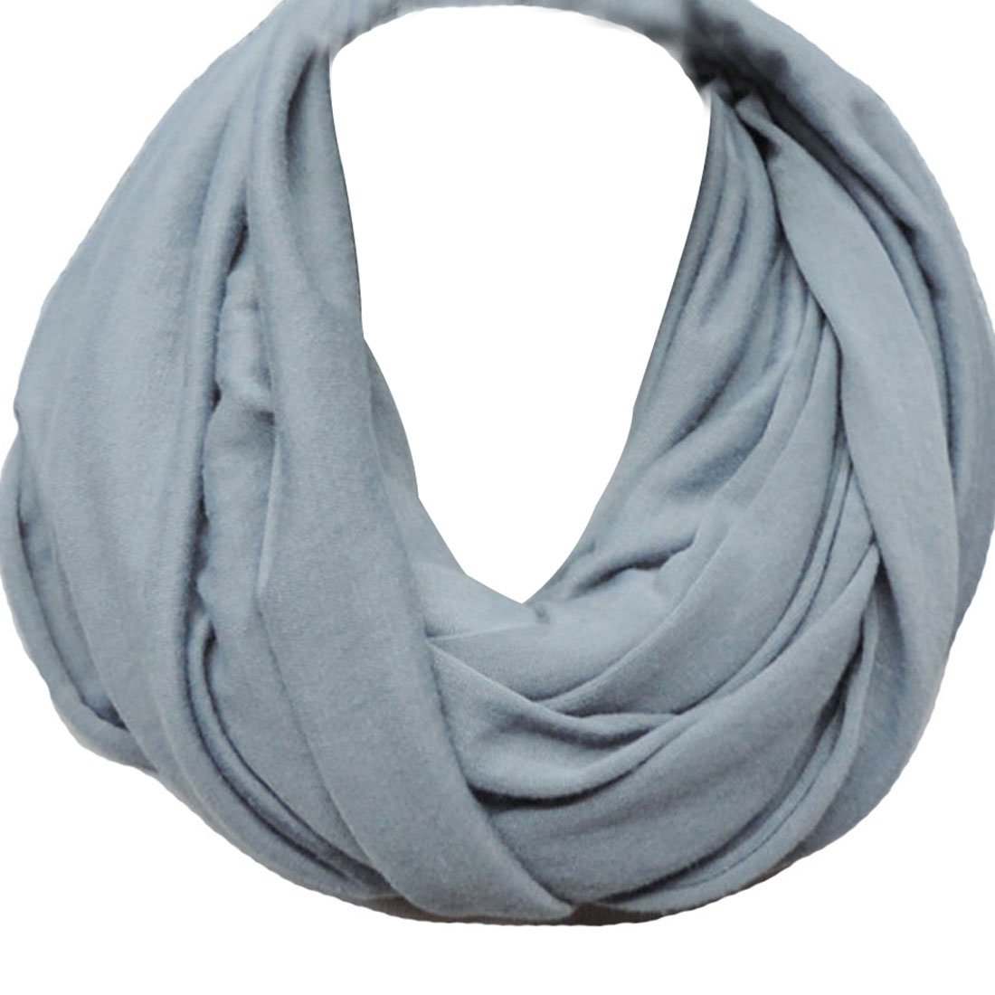LerBen® Womens Ladies Soft Cotton Snood Scarf Solid Infinity Loop Scarves Neck Wrap Blue