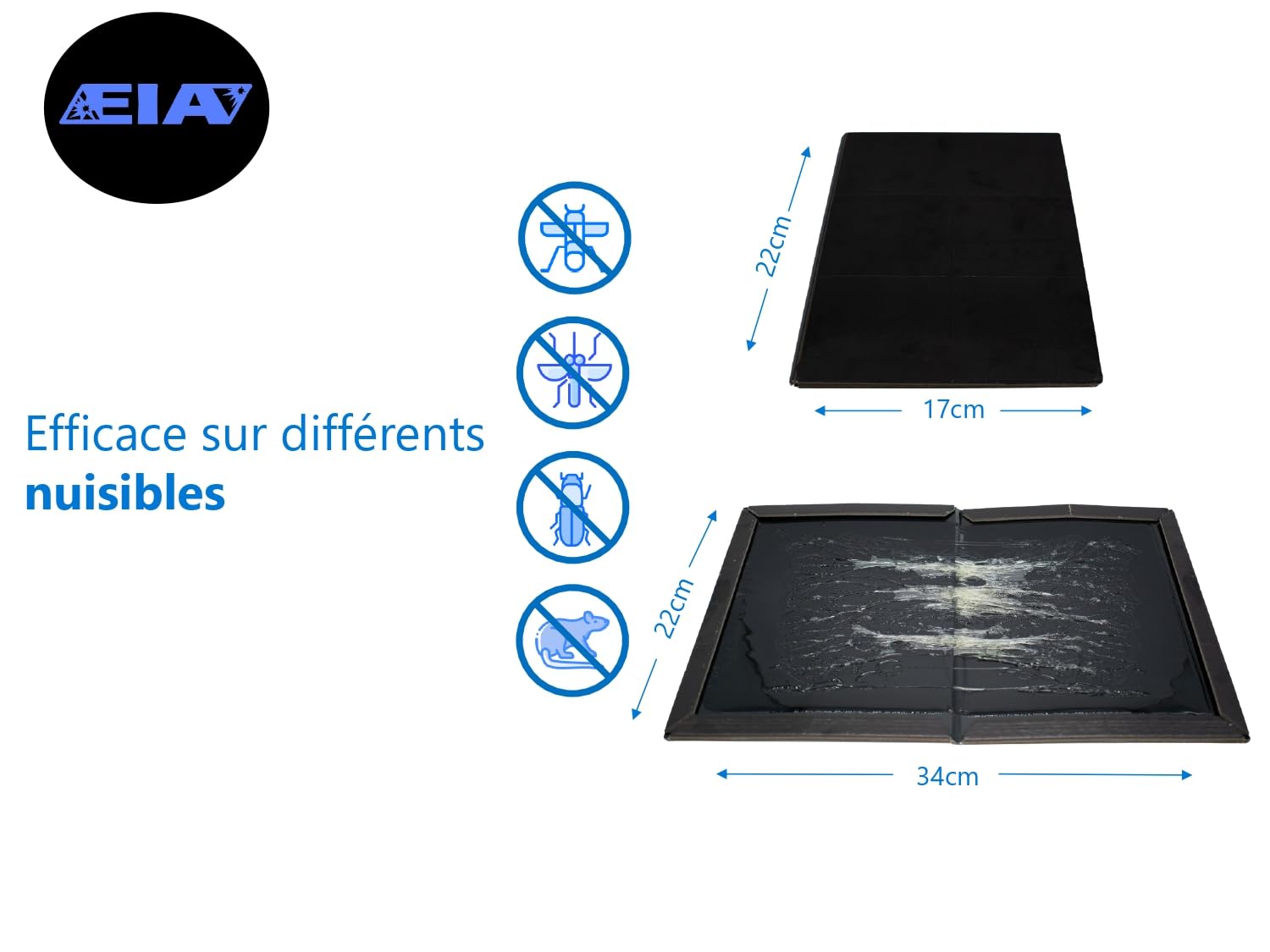 Piège à Souris Collant sans Poison - Plaque Glue Ultra Forte pour Maison, Restaurant, Commerce - Piège Anti rongeurs, Insectes - Produit Anti Souris Efficace - Lot de 5