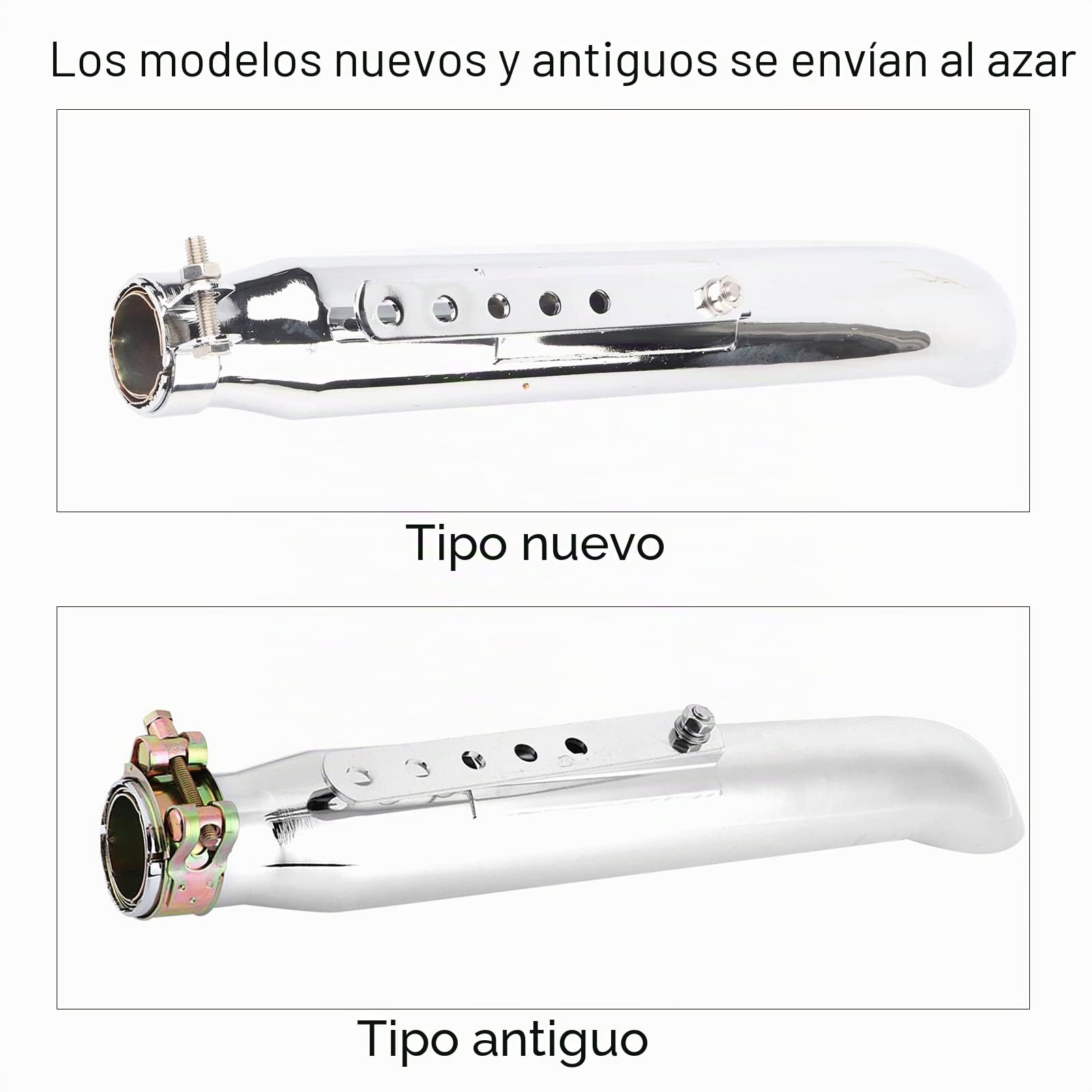EBTOOLS para silenciador personalizado Tubo de escape, silenciador de escape de galvanoplastia de tubo de escape universal de motocicleta de acero inoxidable de hierro con reductor de 35/39/43mm