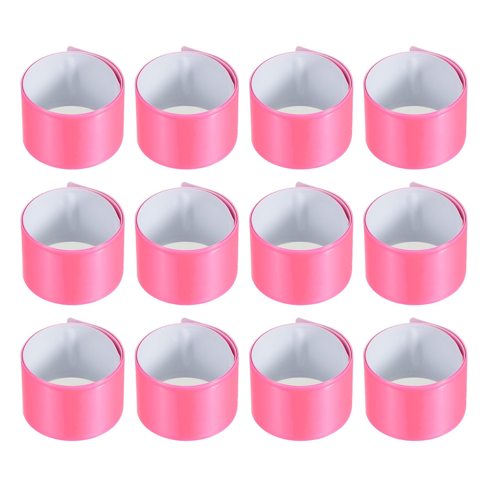 YOKIVE 12 Pcs Reflective Bands, Waterproof Arm Wrist Ankle Band Reflector Strips, Great for Outdoor Night Sports (Pink, 30 x 3cm)
