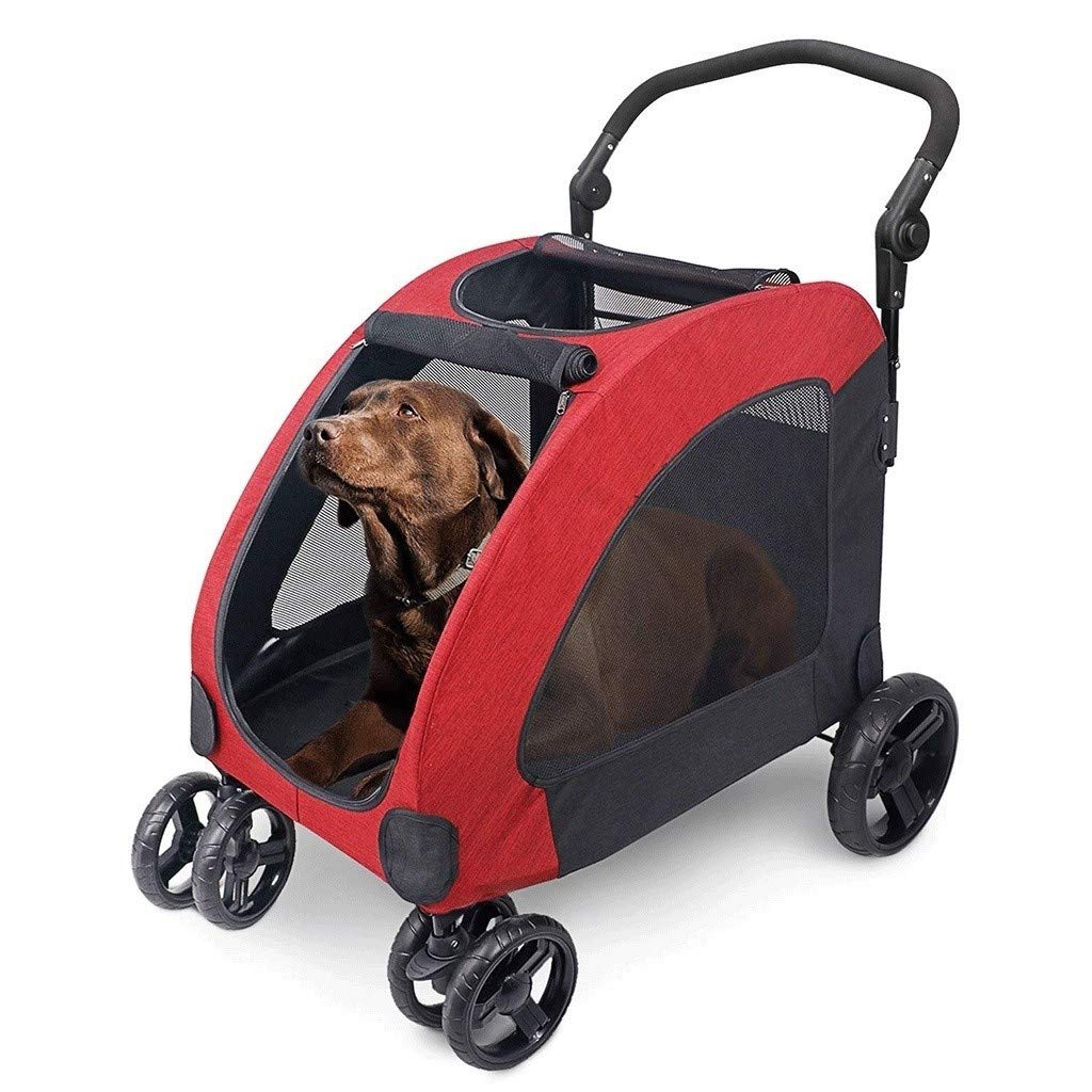 Cochecito doble para perros Cochecito para mascotas Cochecito grande para perros 4 ruedas Carro para perros Cochecito de viaje para mascotas Portabebés plegable Cochecito grande a prueba de golpes y