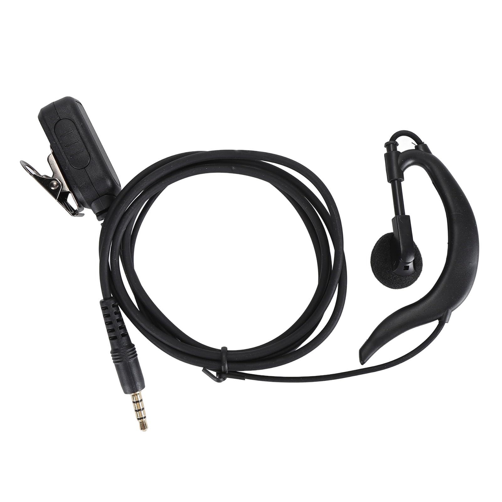 Contour D'oreille 3,5 Mm Avec Bouton Push To Talk - Compatible Zello, Voxer - Pour Smartphone/tablette - Clip De Revers Inclus