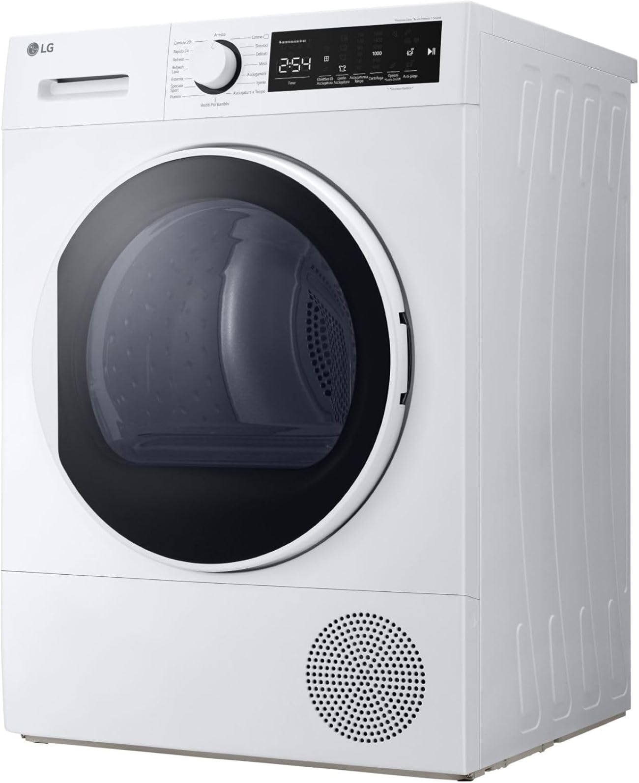 LG RH80M3AV6R Asciugatrice a Carica Frontale 8 kg, Serie M3, Classe A++, 600 x 850 x 610 mm, Condensazione con Pompa di calore, Ciclo Igiene, Sensore Asciugatura, Refrigerante R290, Bianca