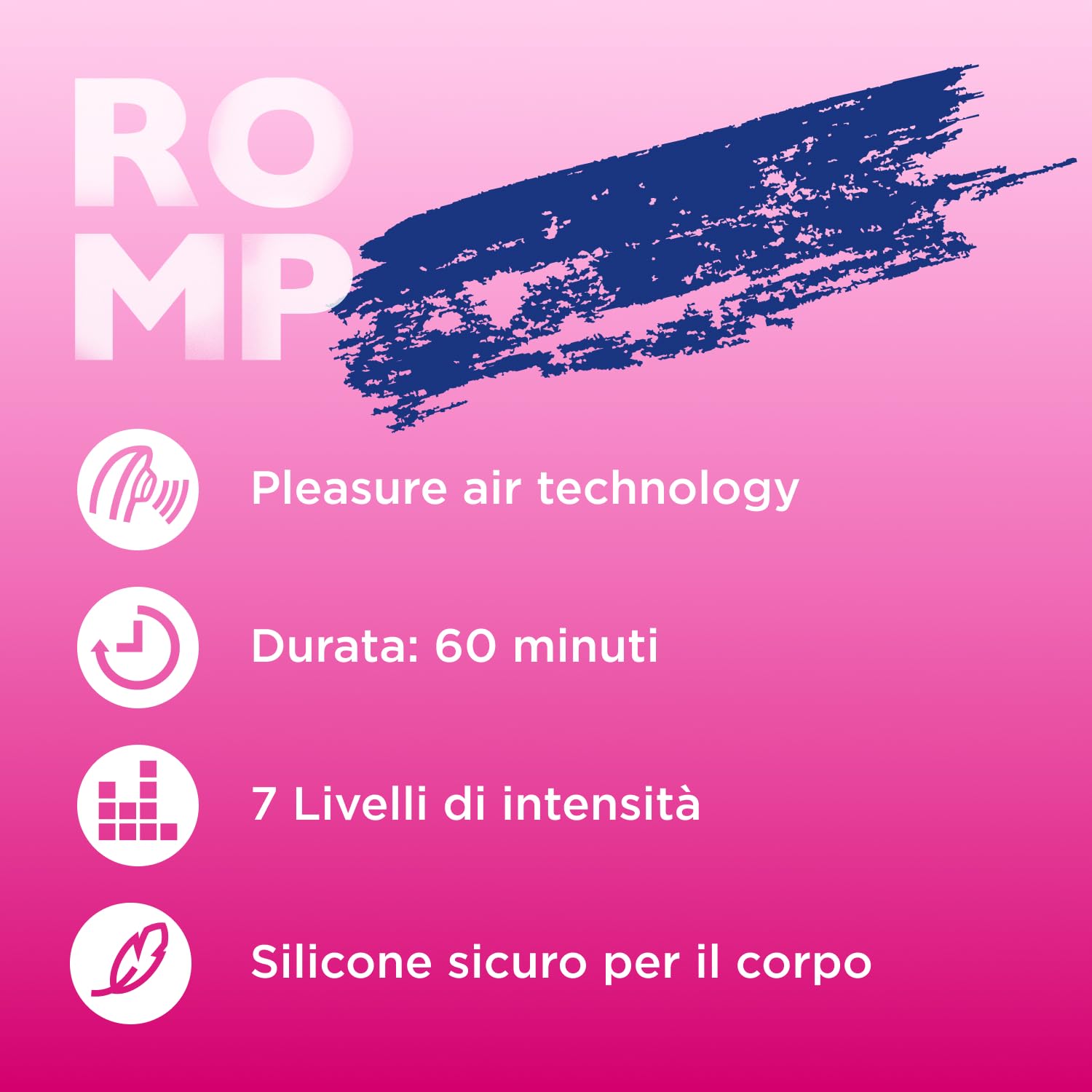 ROMP Lipstick Aspiratore Clitorideo | Mini Stimolatore Discreto | Succhia Capezzoli Portatile | Aspirazione Clitoride Giocattolo Sessuale per Adulti | Ricaricabile e Impermeabile | Rosa