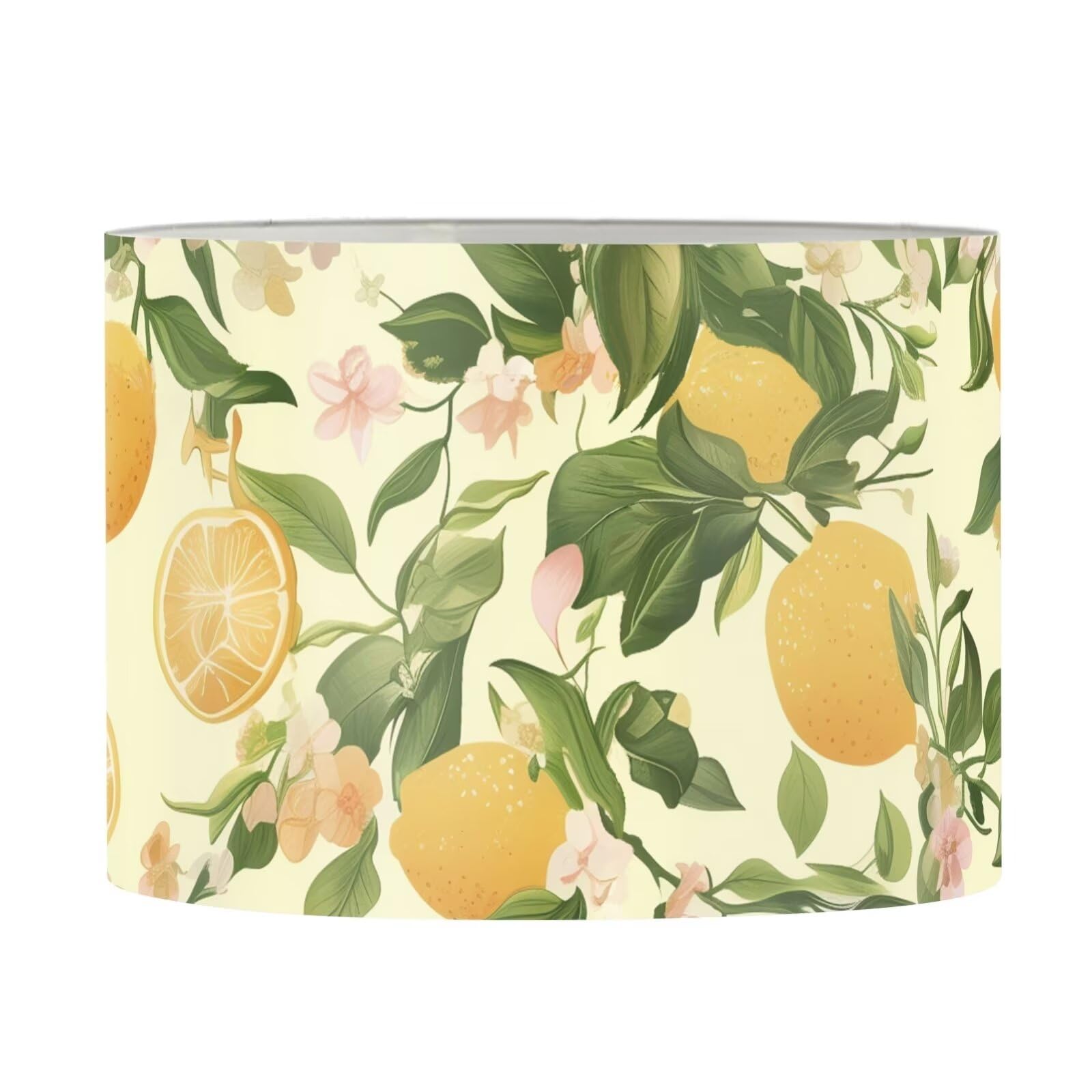 FKELYI Yellow Lemon Modern Lampshade Rustic Farmhouse Lampshades Drum Desk Lamp Table Lamp Shade Cover Replacement for Home Decorations M — image 1