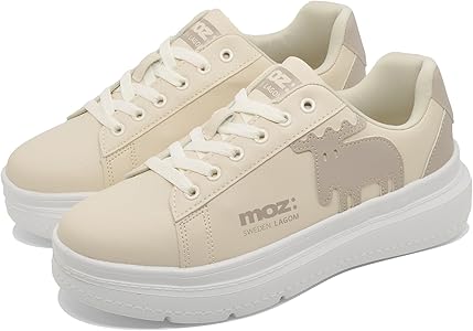 Amazon | [モズ] スニーカー レディース 厚底 軽量 4777 (アイボリー