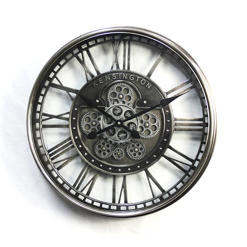INFINITY TIME 21" Real Moving Gears Wall Clock with Roman Numerals