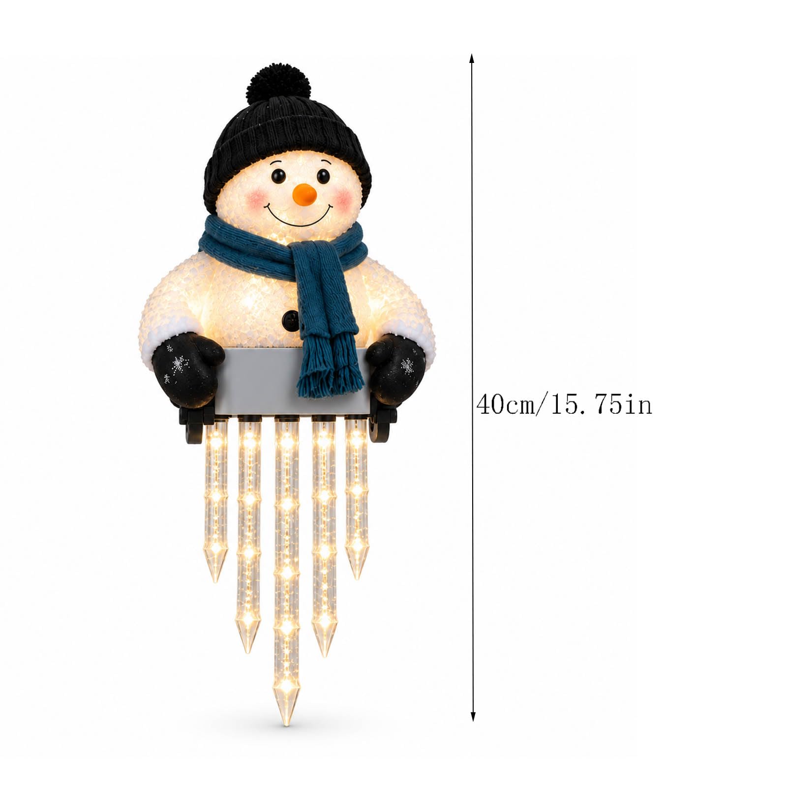 Decorazione Natalizia a Forma di Pupazzo di Neve WinterGlow con Effetto ghiacciolo, per Esterni (1 Pezzo)