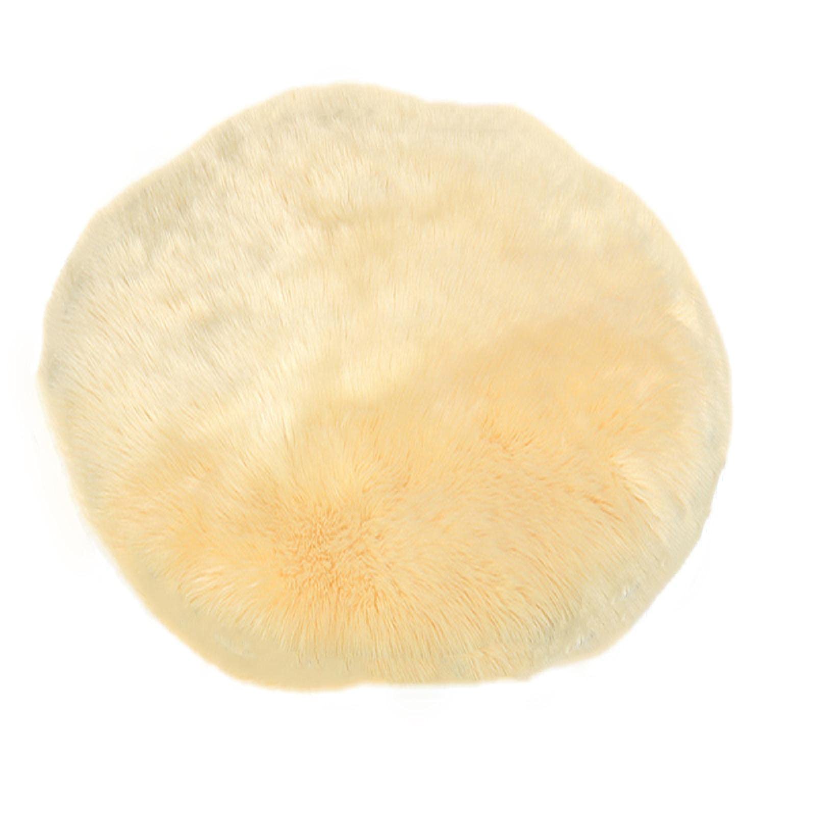 TopHomer Weicher Kunstfell-Teppich, flauschiger Teppich, Stuhlbezug, Sitzpolster, weich, flauschig, zottelig, rutschfeste Matten für Stuhl, Bett, Sofa, Boden (60 x 60 cm), Beige