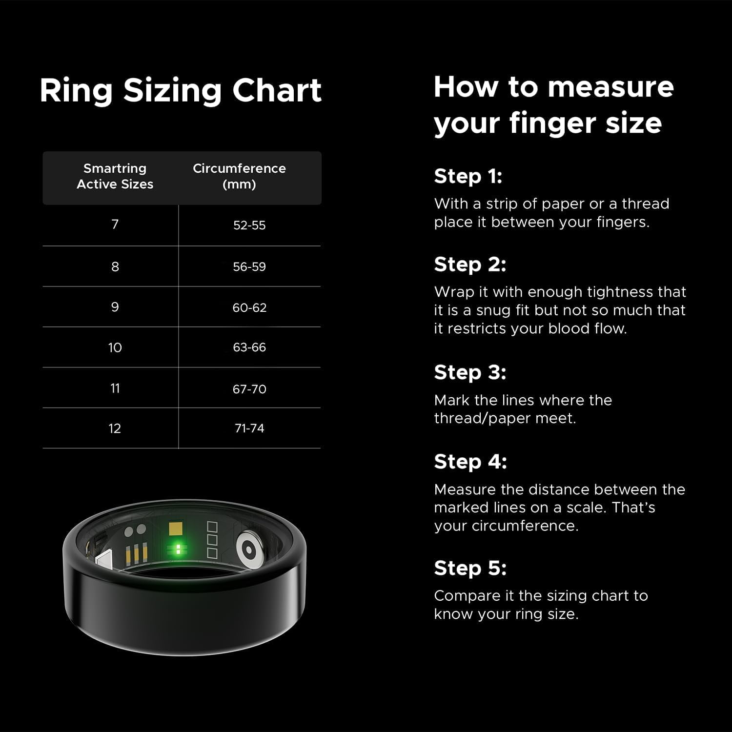 boAt SmartRing Active Plus, Auto HR, Sleep, SpO2, Stress & Skin Temperature Monitor, Stainless-Steel Build, 5 ATM, Weighs Only 5 gm, Portable Charging Case, smart Ring for Men (8, Midnight Black) — Amazon image 2