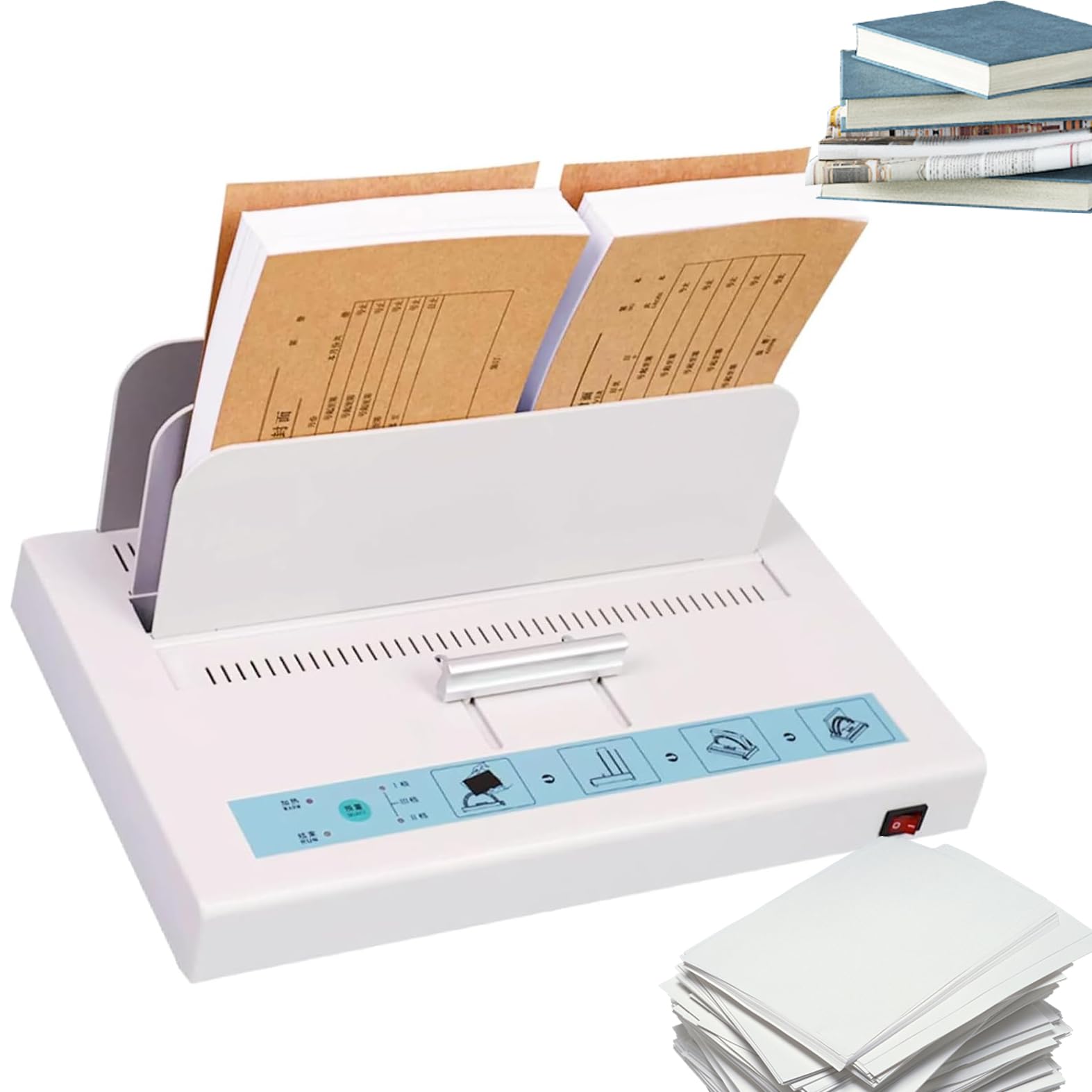 Relieuse thermique, machine à relier électrique thermofusible de 1 à 50 mm d'épaisseur, 3 réglages de température, chauffage en céramique PTC, pour appels d'offres, contrats de police d'assurance