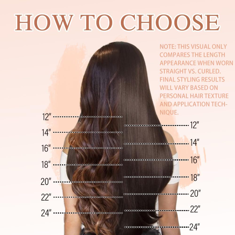 HotLulana extensión de clip de pelo humano Remy, 7 unidades, color marrón oscuro, extensiones de clip invisibles, 35 cm, 80 g