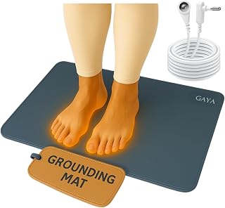 Grounding Mat for Feet, Sleep Improvement, Back Pain Relief, Muscle Relaxation & Stress, Earthing Pads for Bed, Ground for Desk, Earth Mats, Bedding Pad (24''X16'')