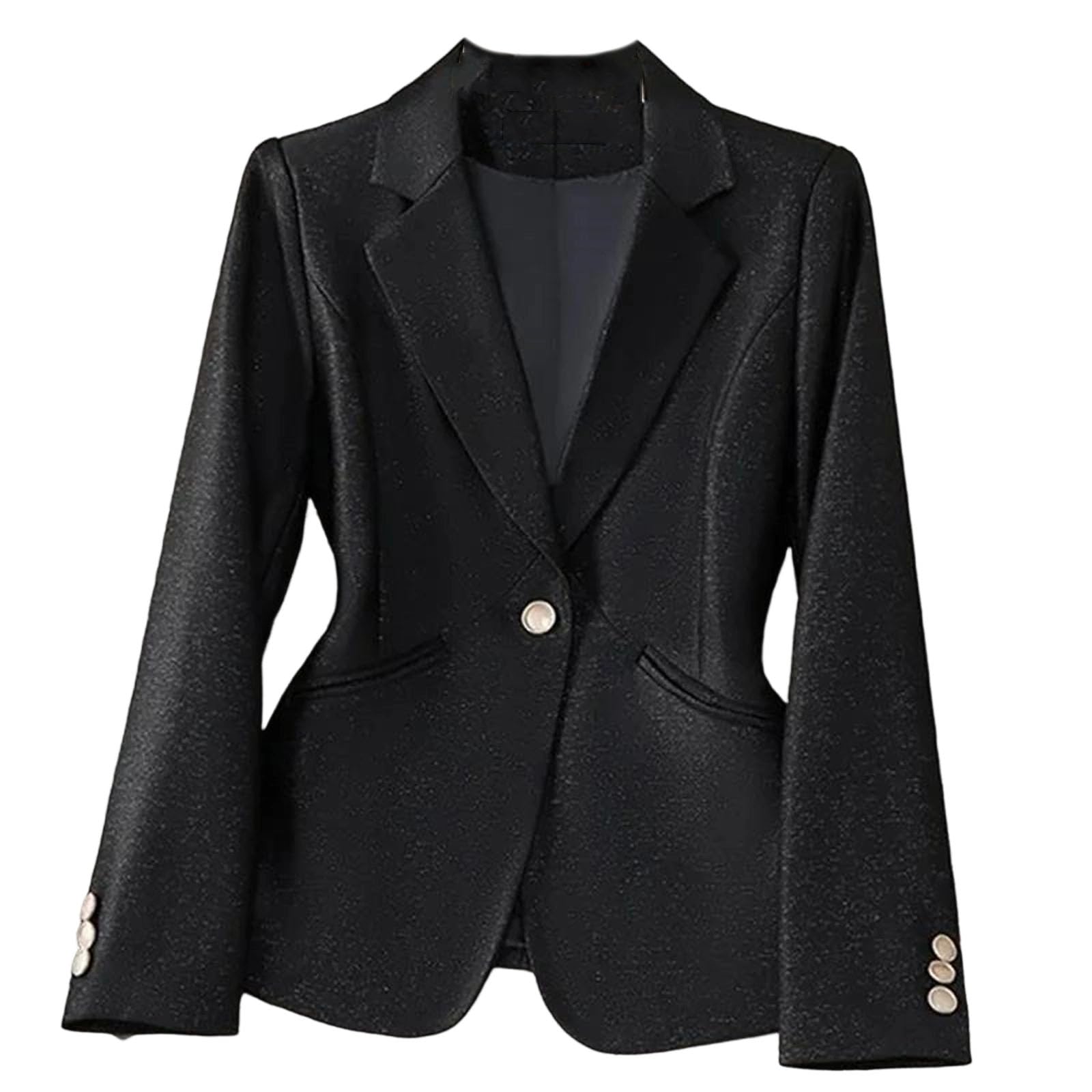 Womens Slim Lattice Blazer Casual Office Work Jacket Spring Autumn Lightweight Long Sleeve Formal Outerwear