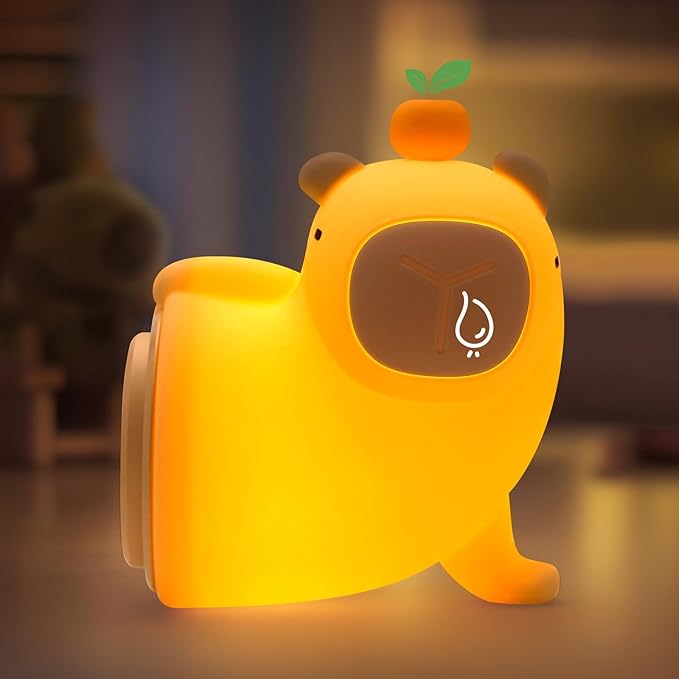 ICARER FAMILY Capybara Night Light, Silicone LED Animal Nursery Lamp, 30 Mins Timer Beside Lamp for Kids,Ideal Gift for Children,Boys,Girls