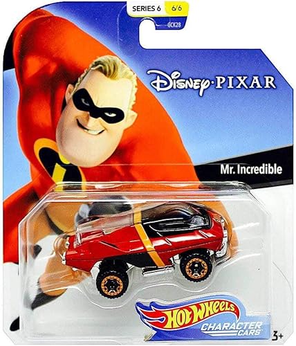 Miniatura 1 de Disney Hot Wheels Mr. Incredible - Coche de personajes, serie 6, escala 1:64
