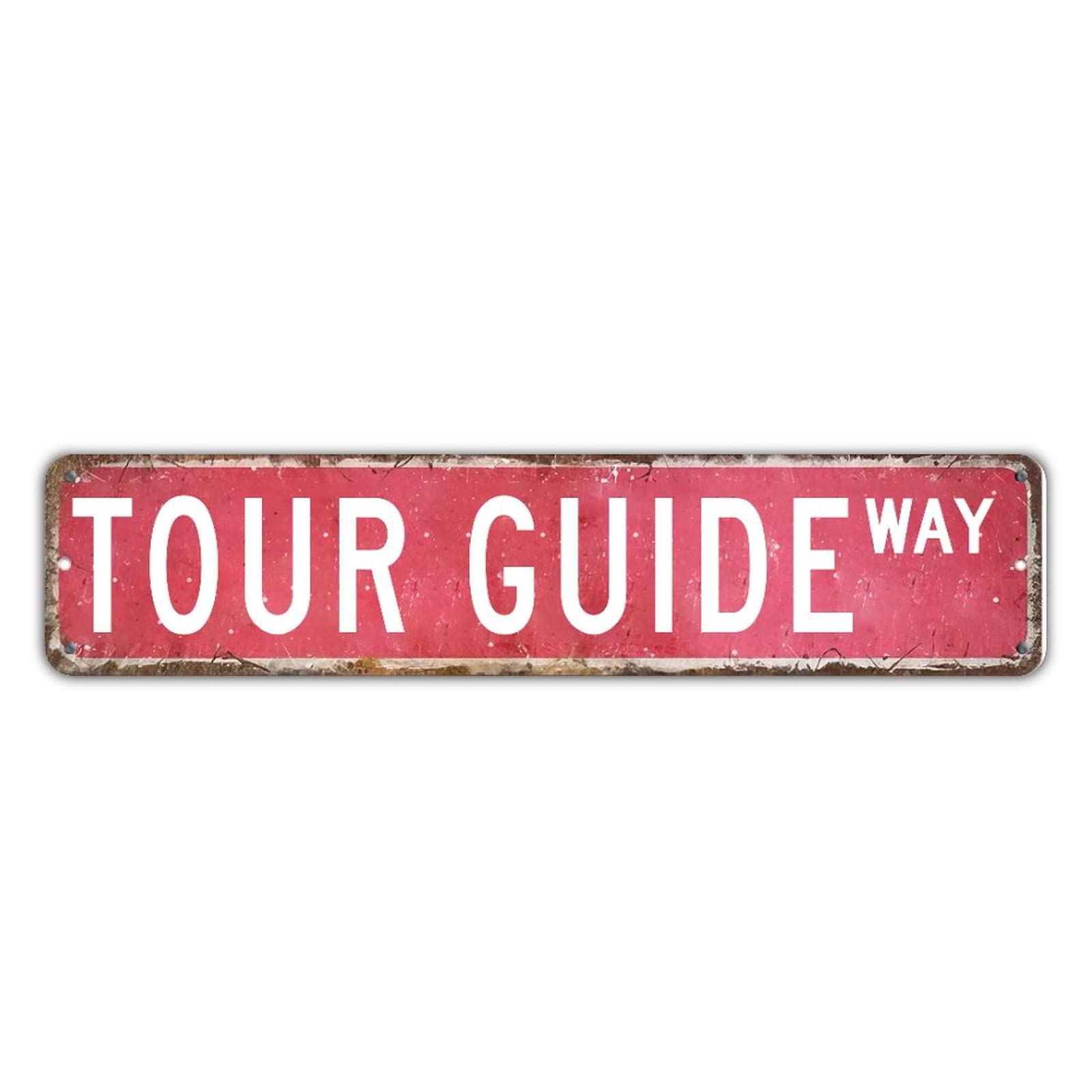 Tour Guide Metal Tin Sign WAY Series Pure Pink Inside Outside Decorations UV Printed For Work Shop Office Ready to Hang Aluminum Funny Wall Decor Housewarming Gifts