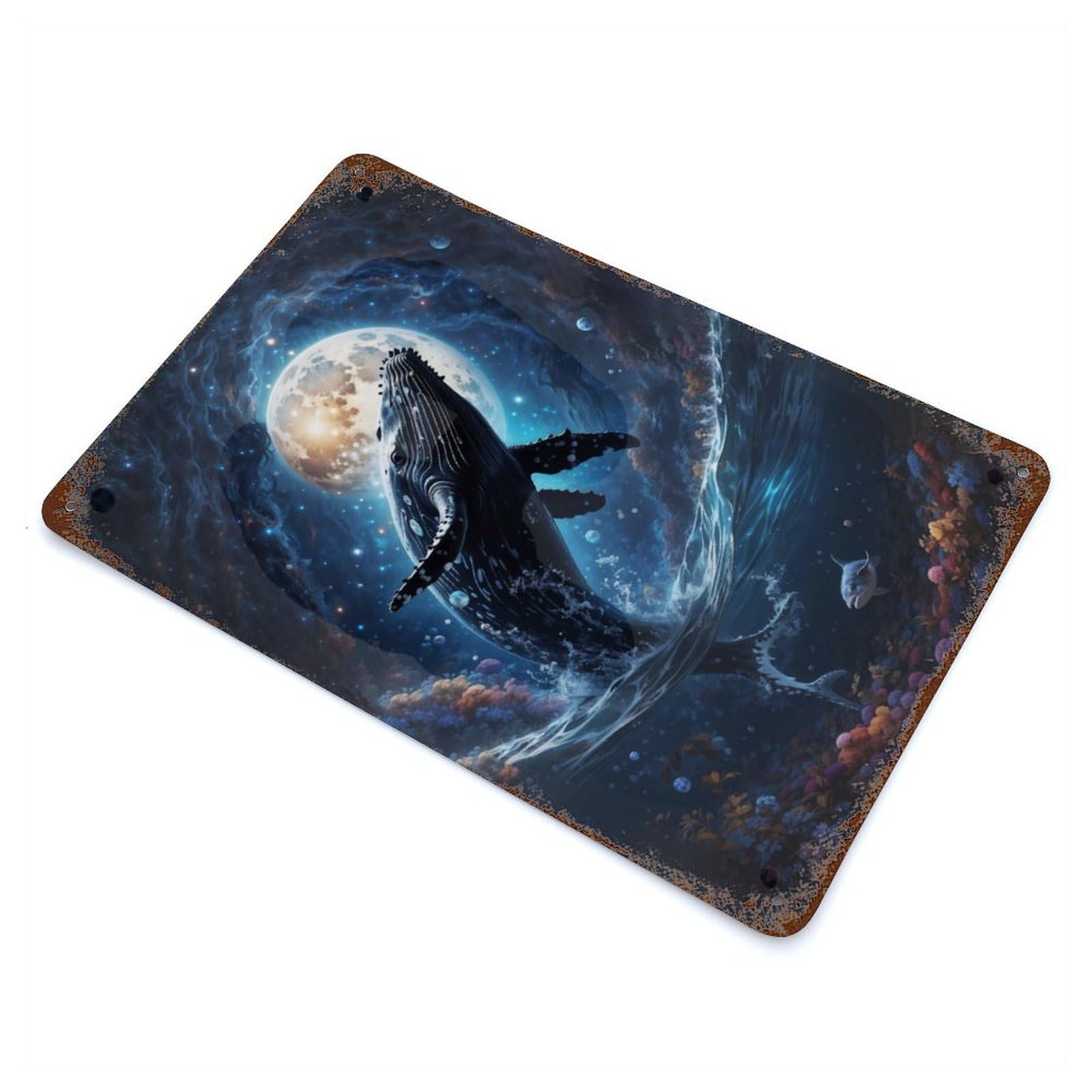 Underwater Dreamscape Rustic Tin Plaque 11.8"x7.9", for Shed, Workshop And Garage Wall Decor, Farmhouse Wall Decor