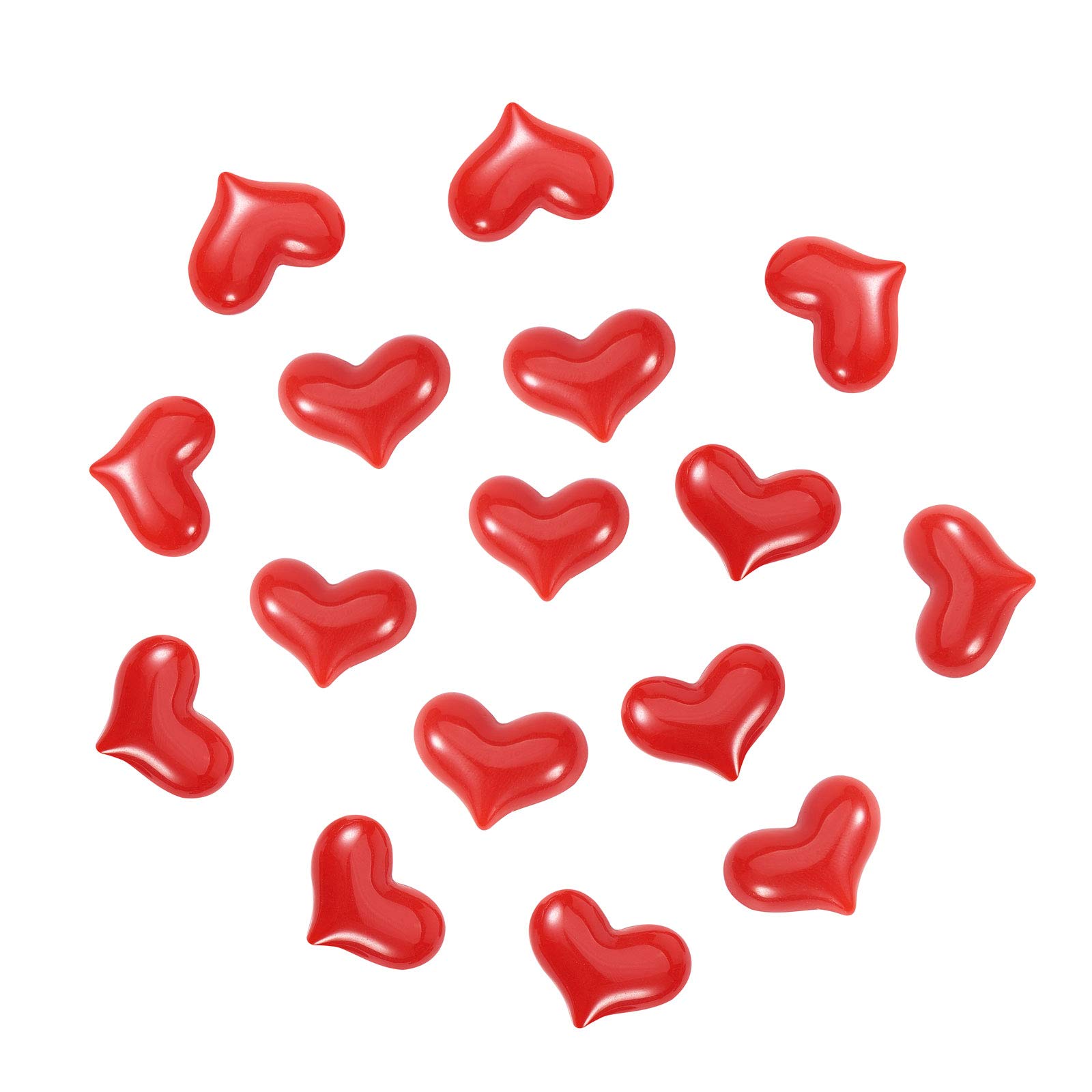 LiQunSweet 200 Pcs Resin Flat Backs Cabochons Red Sweet Heart Flatbacks Slime Charms for Miniature Fairy Garden Valentines Hair Accessories DIY Scrapbooking Phone Case Jewelry Embellishments - 22x17mm