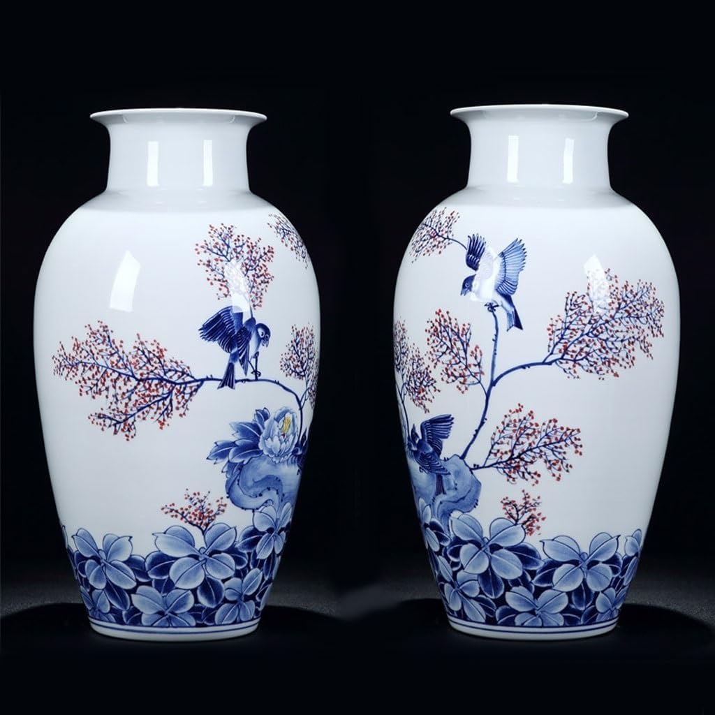 Vase Modern Chinese Ceramic Vase Decoration Home Living Room Decoration Handmade Porcelain Bottle Decoration Suitable for Dining and Living Room Home decoratio