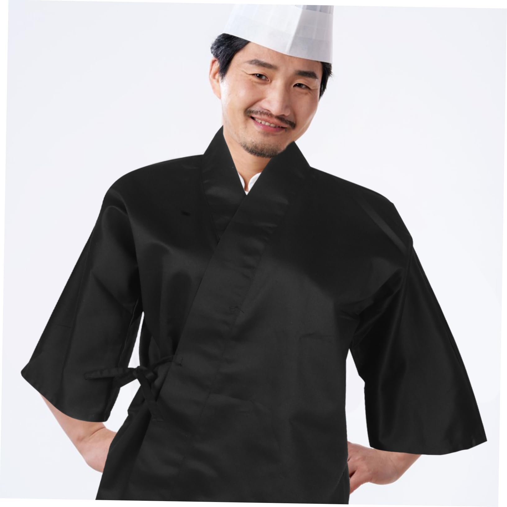 Gatuida Ropa de Trabajo de Chef Japonesa Kimono Tradicional para Hombre Chaqueta de Chef de Sushi para Bares de Sushi Izakayas y Establecimientos de Cocina Japonesa