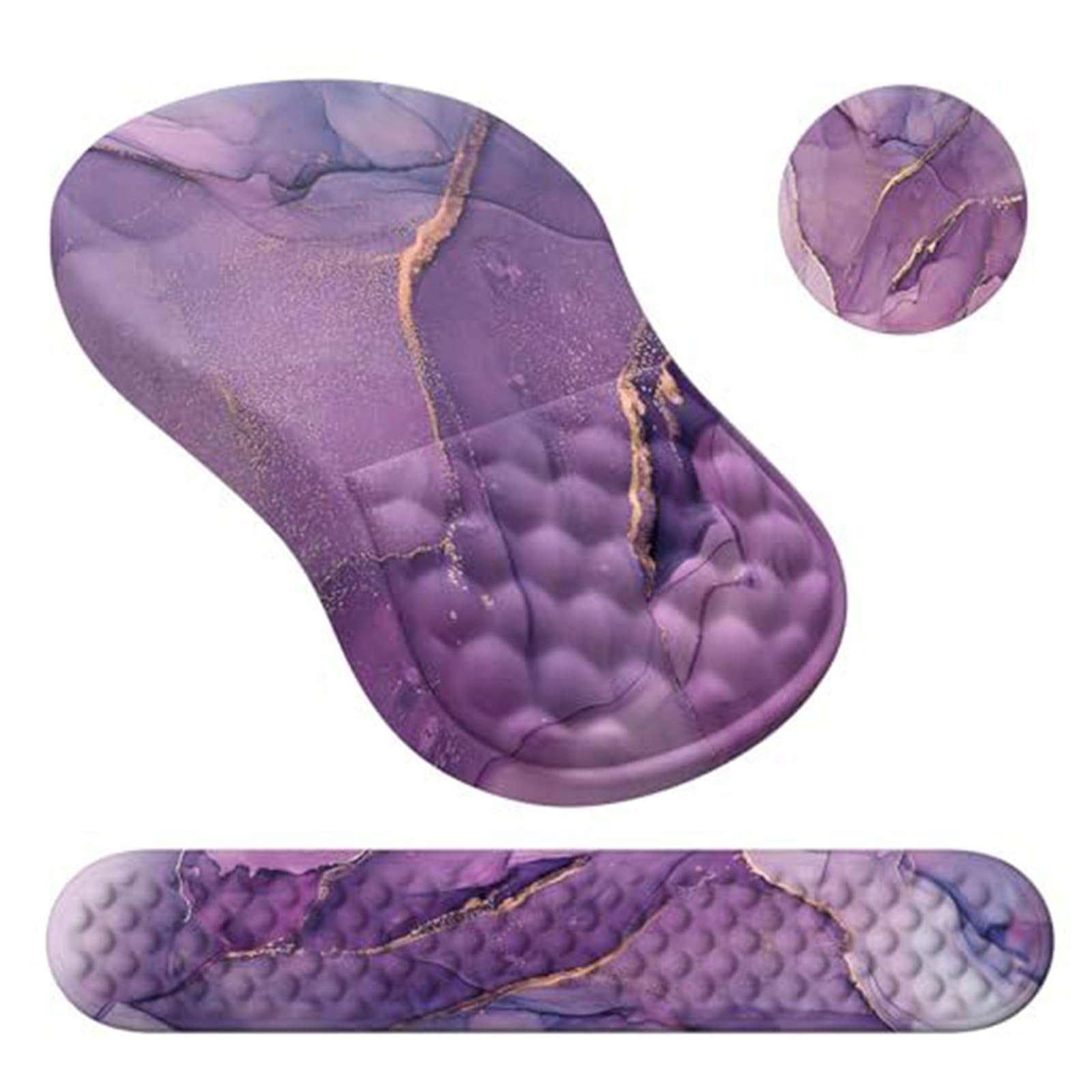3 tappetini per mouse ergonomici in memory foam per tastiera e mouse, comodi per ufficio, casa, scuola