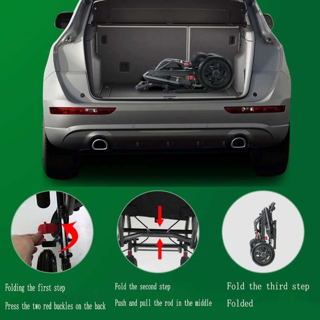 Silla de ruedas plegable ultraligera, silla de transporte portátil para viajes y uso doméstico, ayuda de movilidad compacta de peso pluma