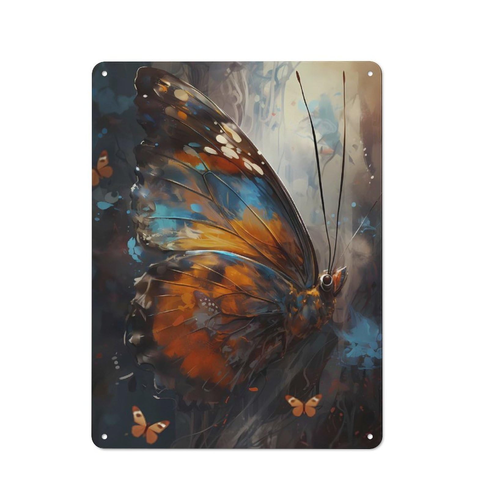 Junmoney Butterfly Lovely Tin Sign 40X30cm With For Home Bar Wall, Vintage Decor, Wall Decoration For A Recently Updated Home Bar