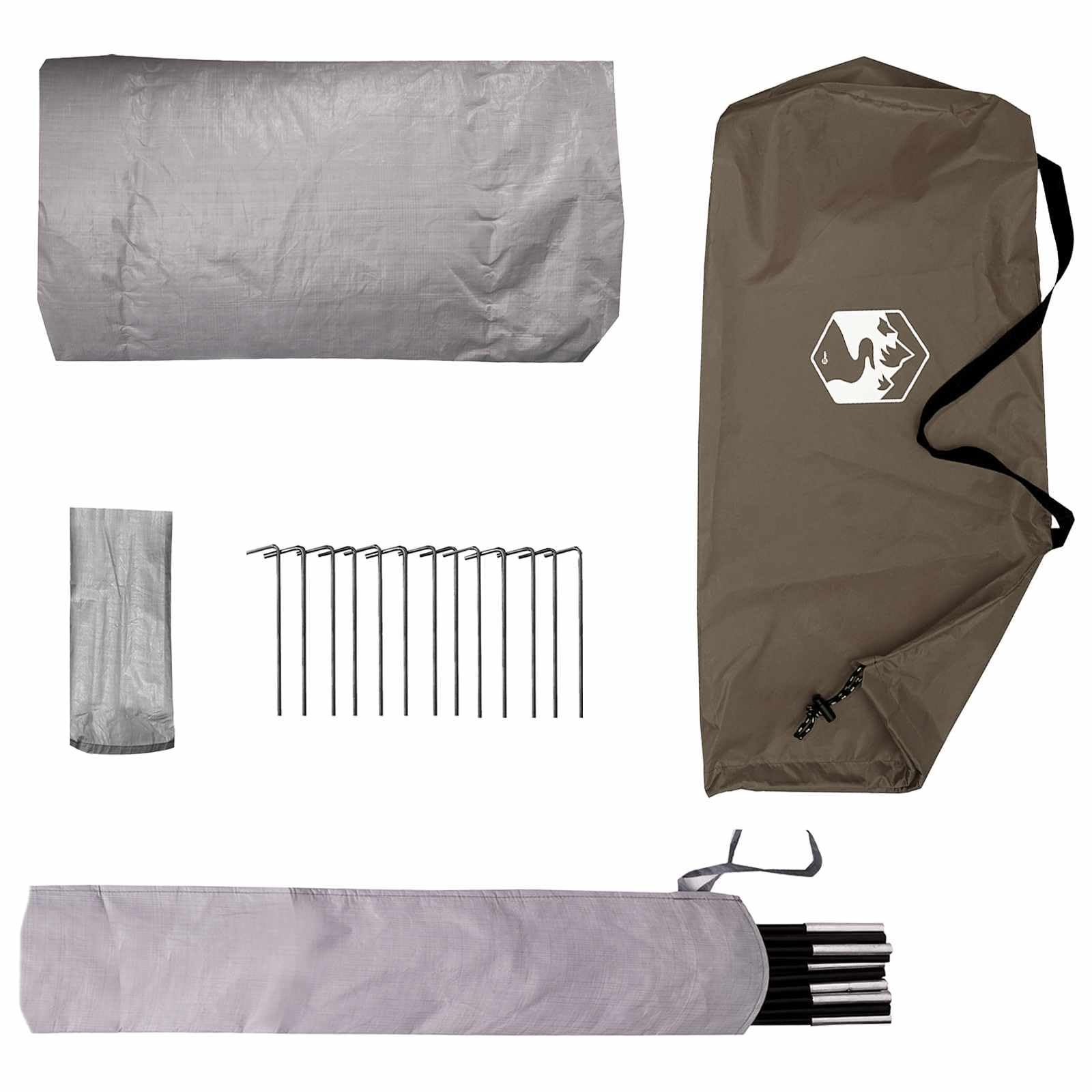Trekkingzelt 4 Personen 185T Polyester Grün