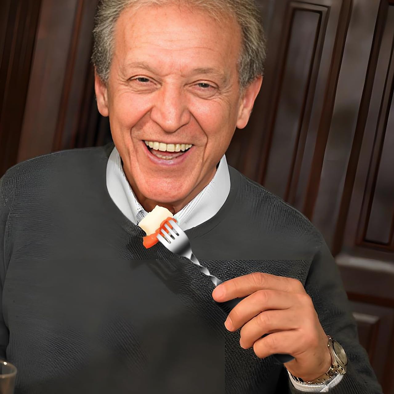 ULTECHNOVO Utensilios Adaptativos Para Ancianos 4 Piezas Cubiertos Flexibles Para Adultos Con Mango Texturizado Antideslizante Tenedor Cuchillo Cuchara Grande Y Cuchara Pequeña Para