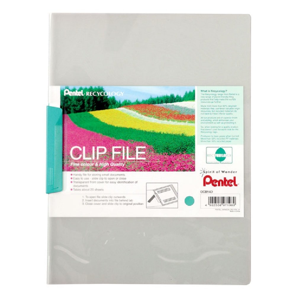 Recycology A4 Clip File - Green Binder