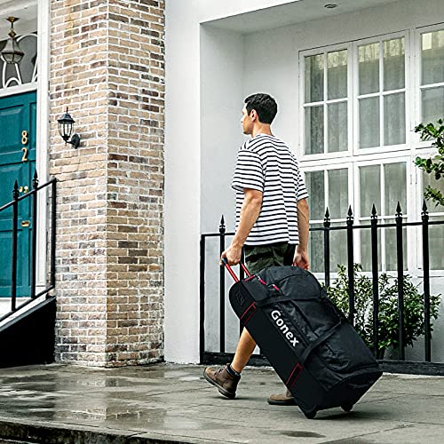 Gonex Rolling Duffle Bag with Wheels, 110L Travel Wheeled Duffel Luggage with Rollers 33 Inch, Black