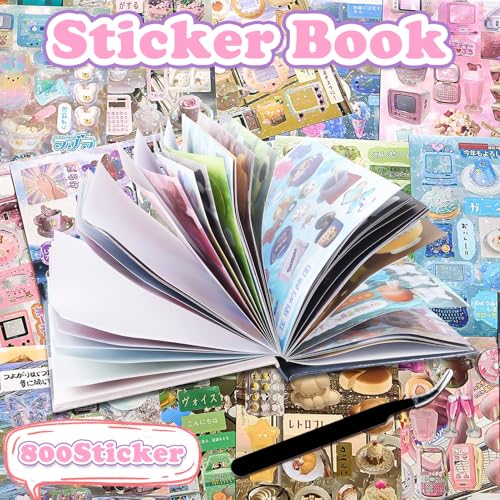 Image of 800Pcs Cute Scrapbook Stickers Travel Japanese Sticker Book for Adult Kawaii Korean Stickers for Journaling Heisei Retro Aesthetic Sticker Bulk Manga Style Decor for DIY Crafts Junk Journal Gifts Sea