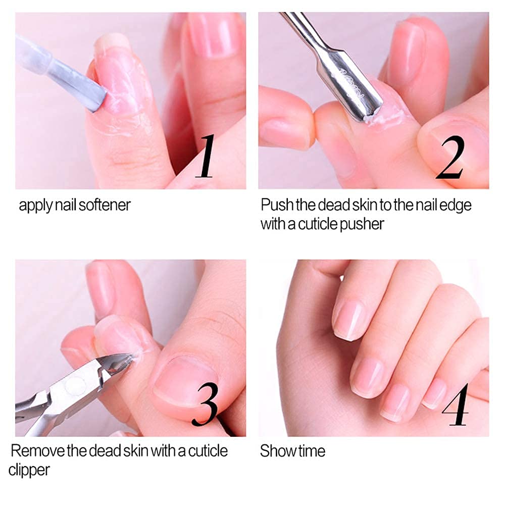 Professionelles Nagelpflegeset 4-teilig – Aus Edelstahl, Mit Zange, Entferner, Schieber & Heber
