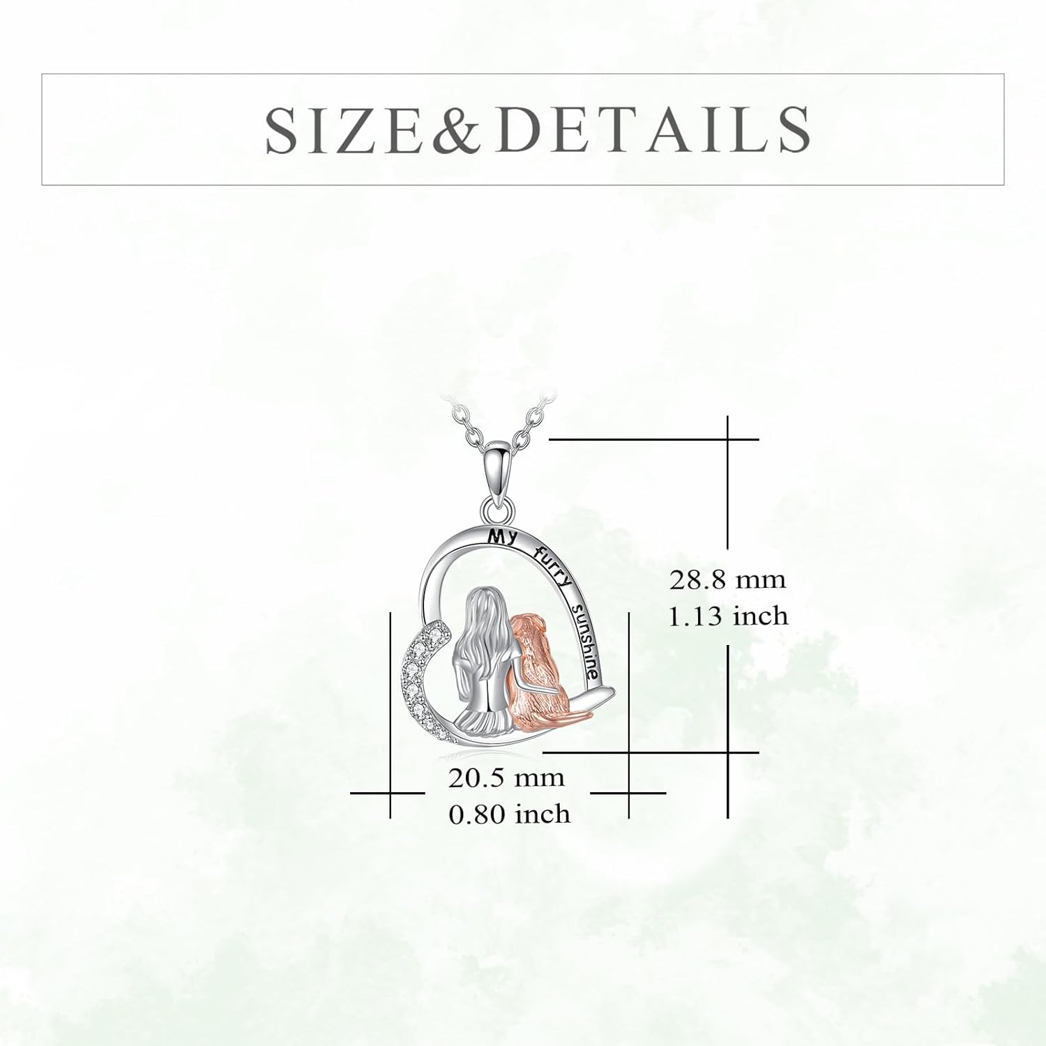VONALA Dog Pendant Necklace for Women – 925 Sterling Silver Engraved “My Furry Sunshine” Pet Memorial Jewelry, Dainty Dog Charm Necklace - Image 5