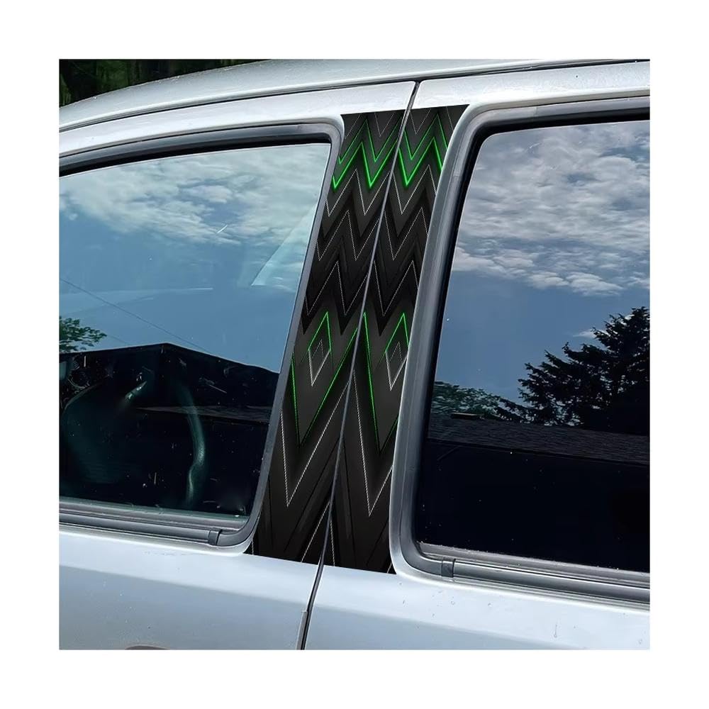 Bertdcx One Color 2 Pieces Of Automotive B-Pillar Film Zigzag Pattern Glossy Material Protective Film Auto Parts