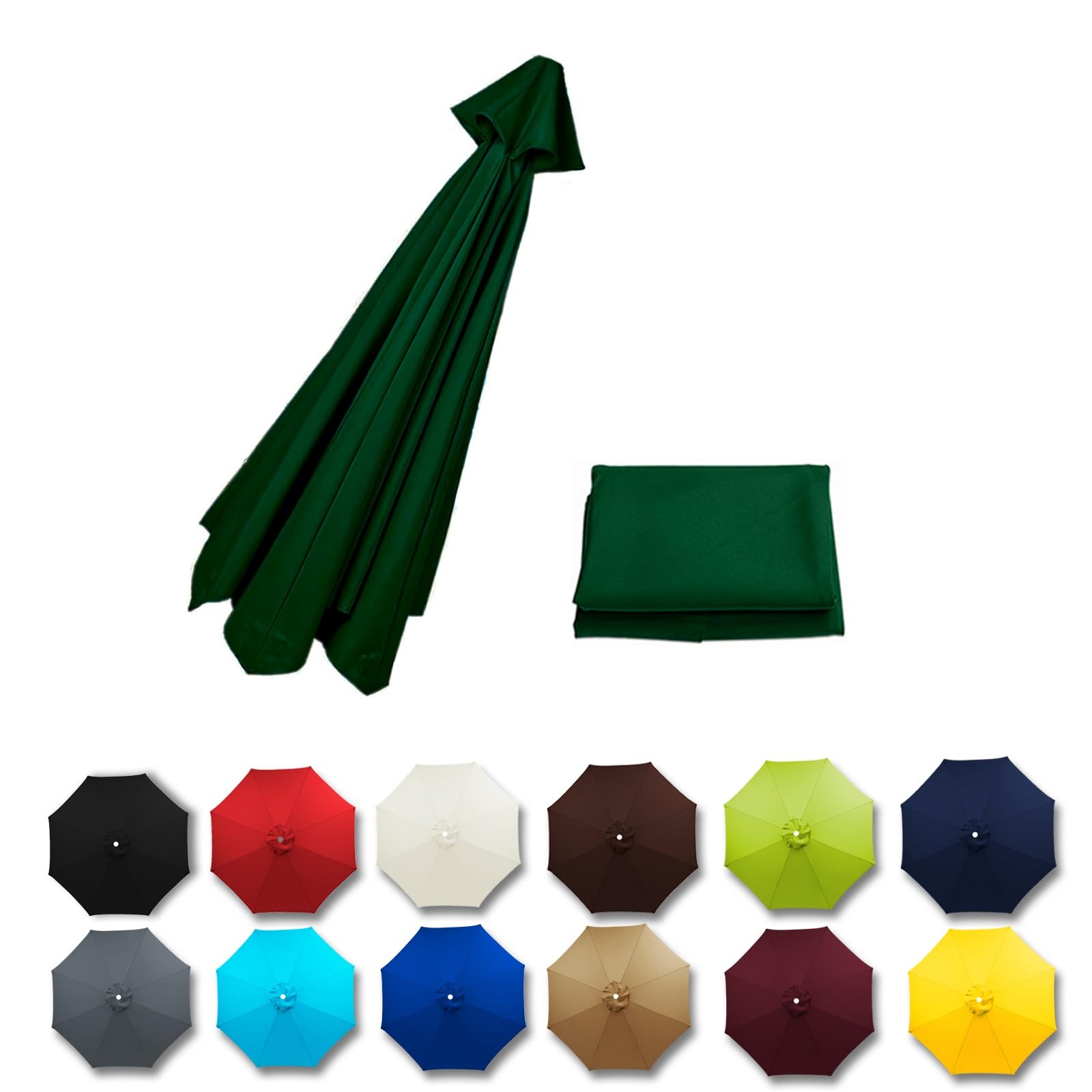 Replacement Parasol Canopy 2.0m 2.7m 3.0m Parasol Replacement Cover Sun Shade, 6/8 Ribs Umbrella Replacement Cloth For Patio Market Umbrella Outdoor (Color : G, Size : 2.7m-6Ribs)