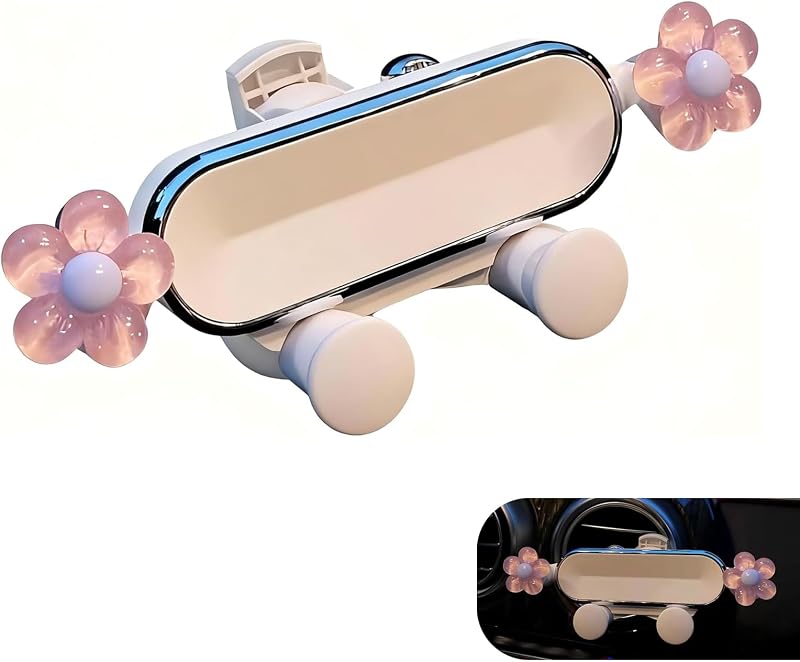 Car Air Vent Phone Mount, 360° Adjustable Rotation Vehicle Phone Stand, Snap-On Cute Air Vent Navigation Mounting Bracket, Universal for Most Cars (Style 3)