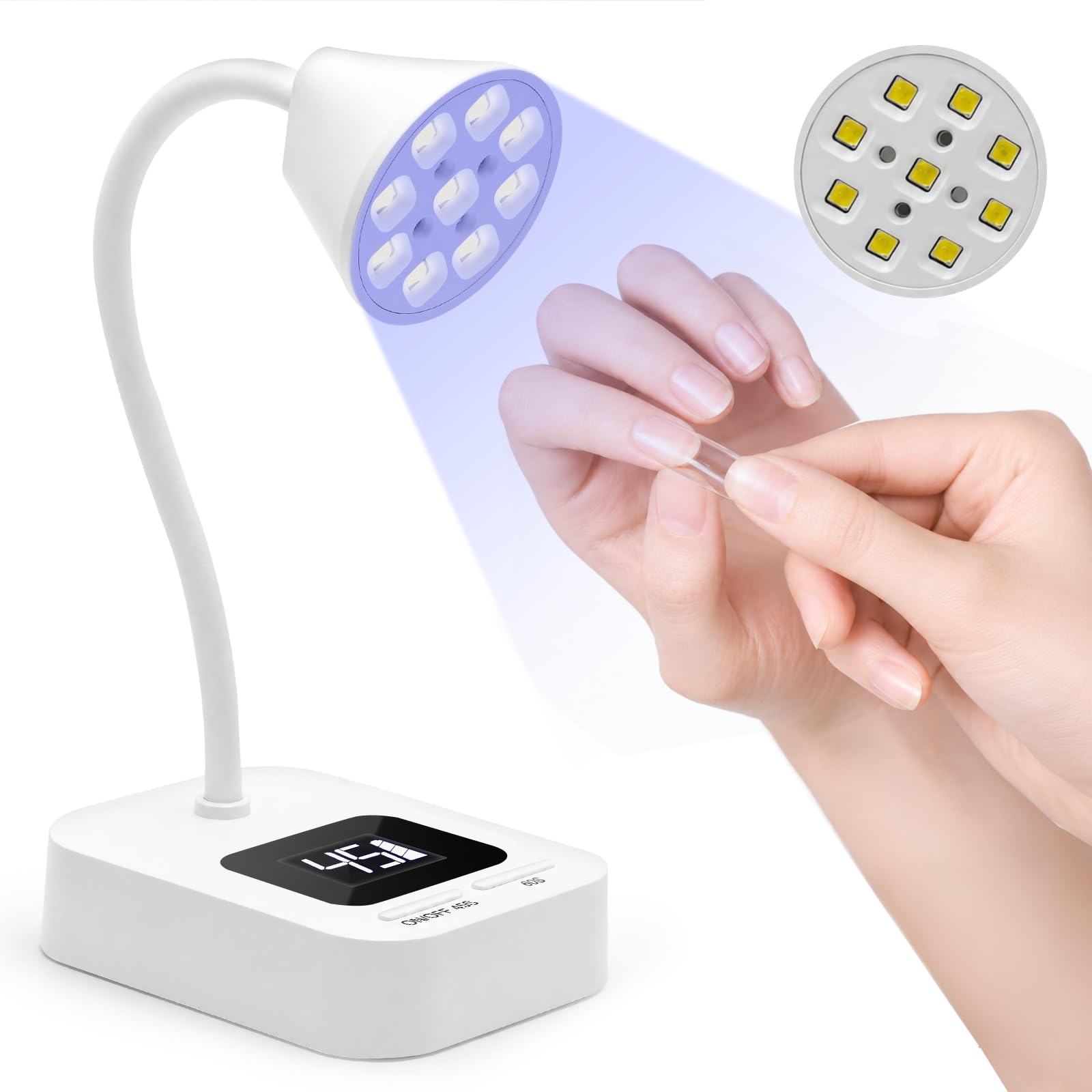 CGBE UV LED ネイルライト ジェルネイル ライト スタンド 自動感知センサー付き USB充電式 (白)