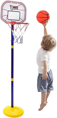 SEISSO Aro de baloncesto para niños pequeños de 3 años, altura ajustable, 2.26 a 3.48 pies, mini para interiores y exteriores, baloncesto, portería,