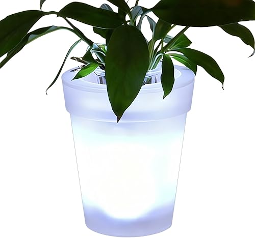 LED Planter Pots Outdoor  Waterproof Landscape Lighting Vase  Solar Powered Led Planter Outdoor  for Patio Yard Pathway Lawn Home Outside Birthday